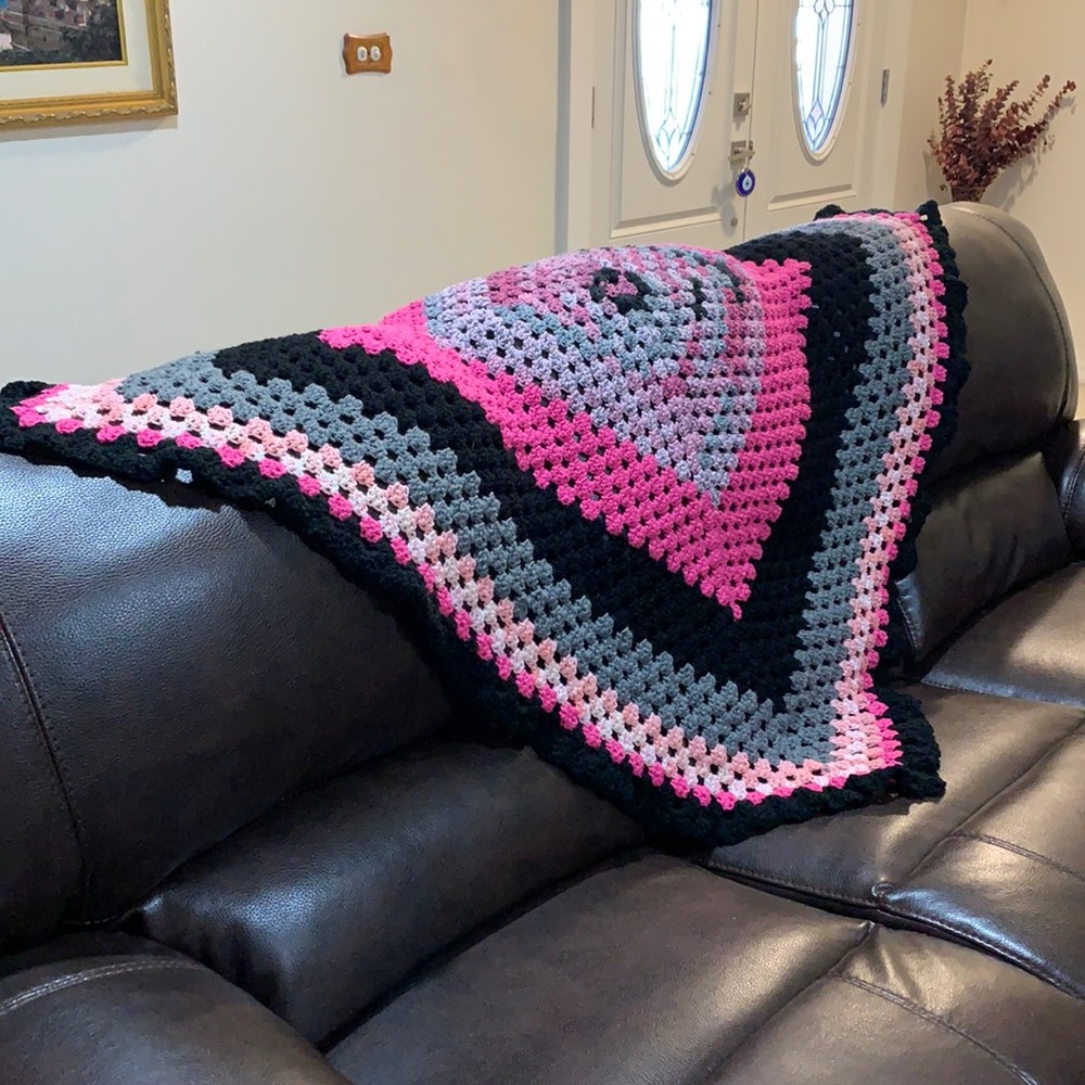 Hand crochet quilt/throw